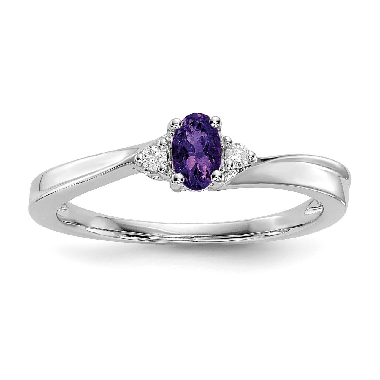 Amethyst Birthstone Ring Sterling Silver Rhodium-plated QBR25FEB, MPN: QBR25FEB, 883957574042