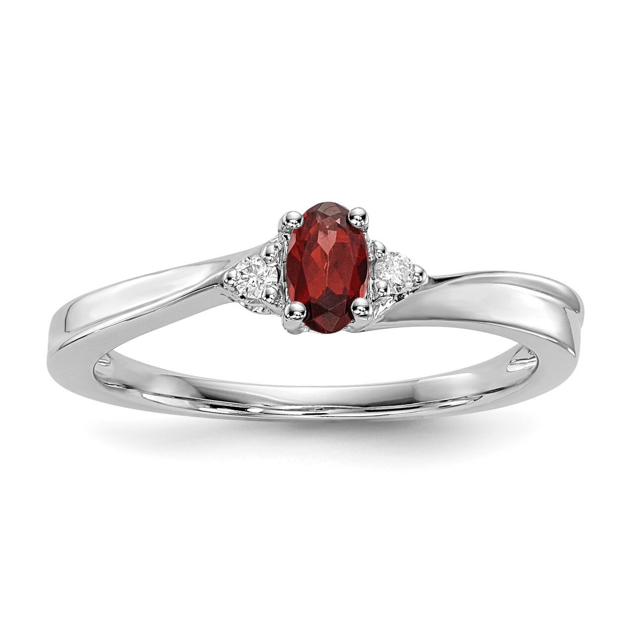 Garnet Birthstone Ring Sterling Silver Rhodium-plated QBR25JAN