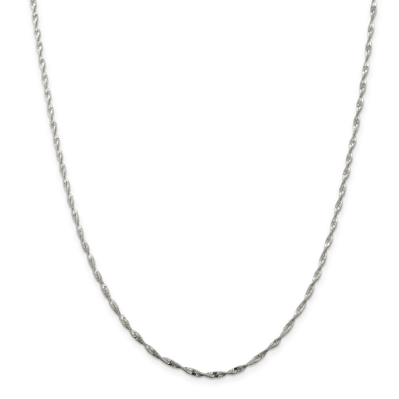 16 Inch 2mm Twisted Herringbone Chain Sterling Silver QHB1, MPN: QHB1, 883957215952