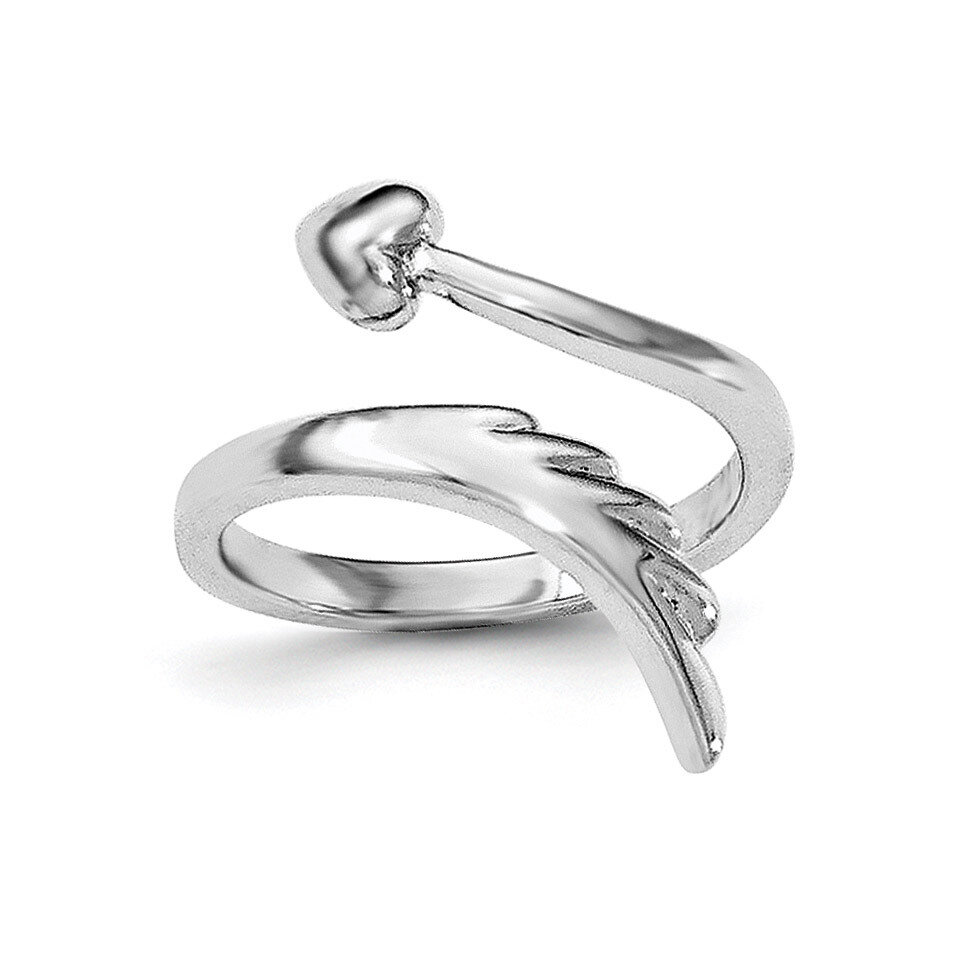 Heart with Wing Toe Ring Sterling Silver Rhodium-plated QR6045