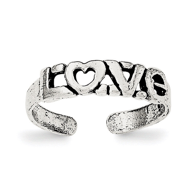 LOVE Toe Ring Sterling Silver Antiqued QR6049