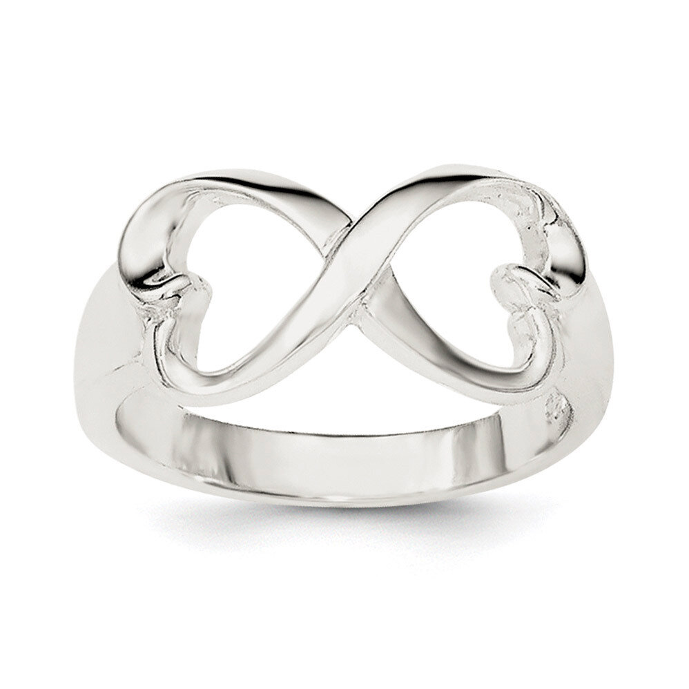 Heart Infinity Ring Sterling Silver Polished QR6055, MPN: QR6055,