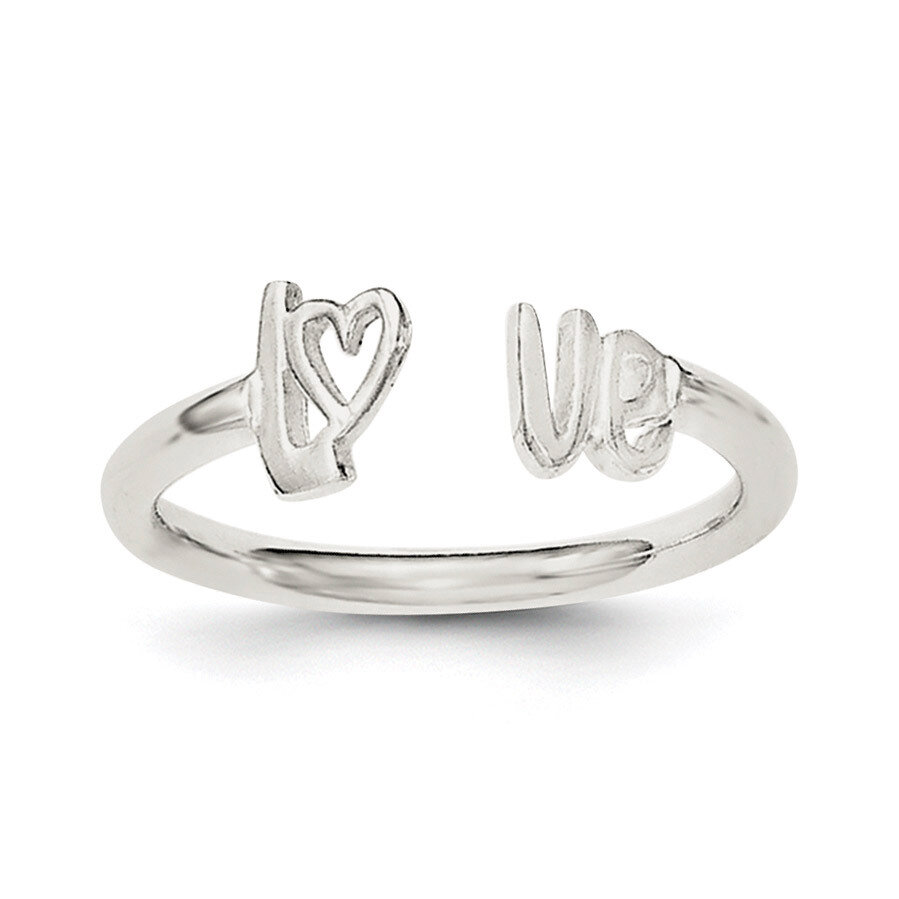 Love' Adjustable Ring Sterling Silver Polished QR6068