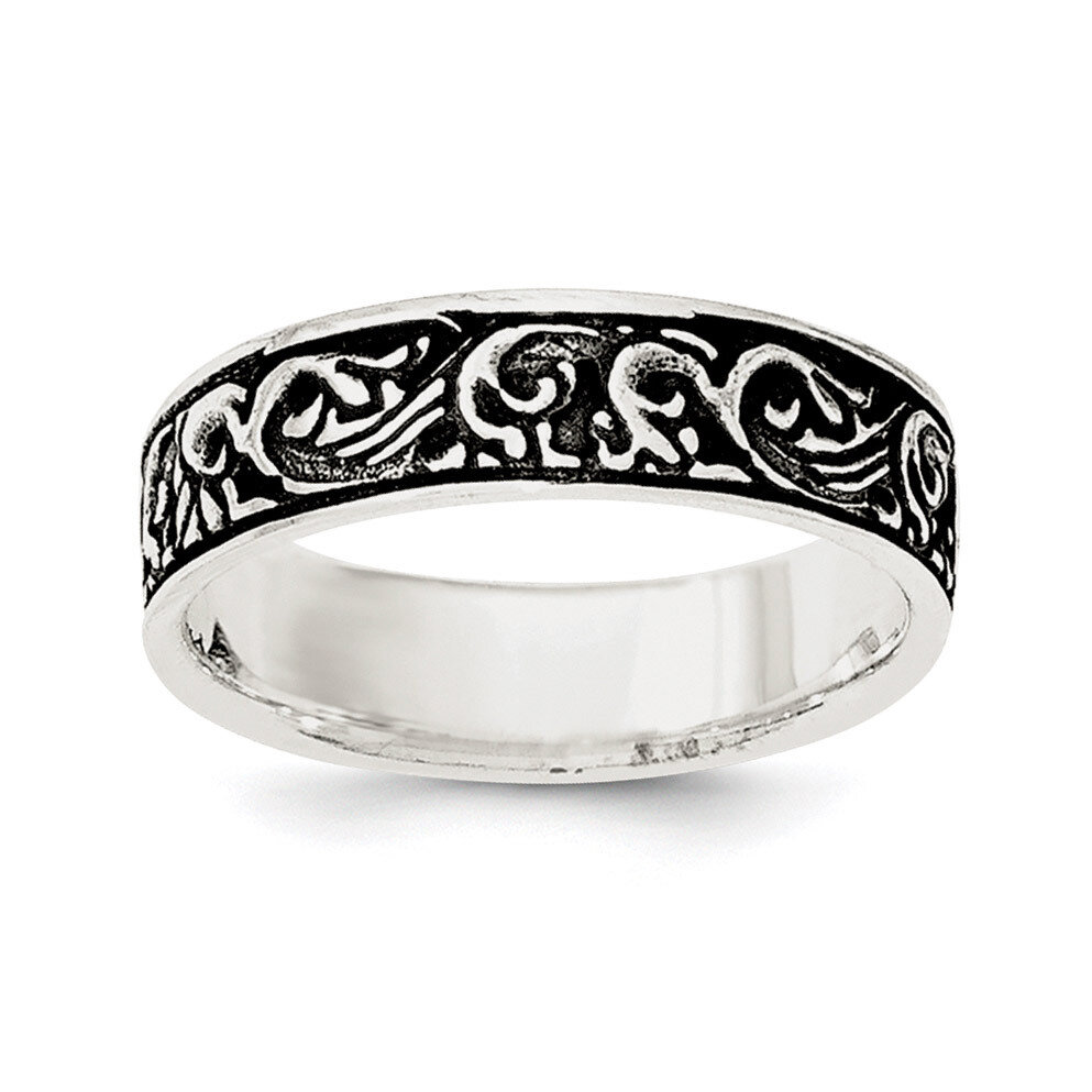 Filigree Women's Ring Sterling Silver Polished and Antiqued QR6101