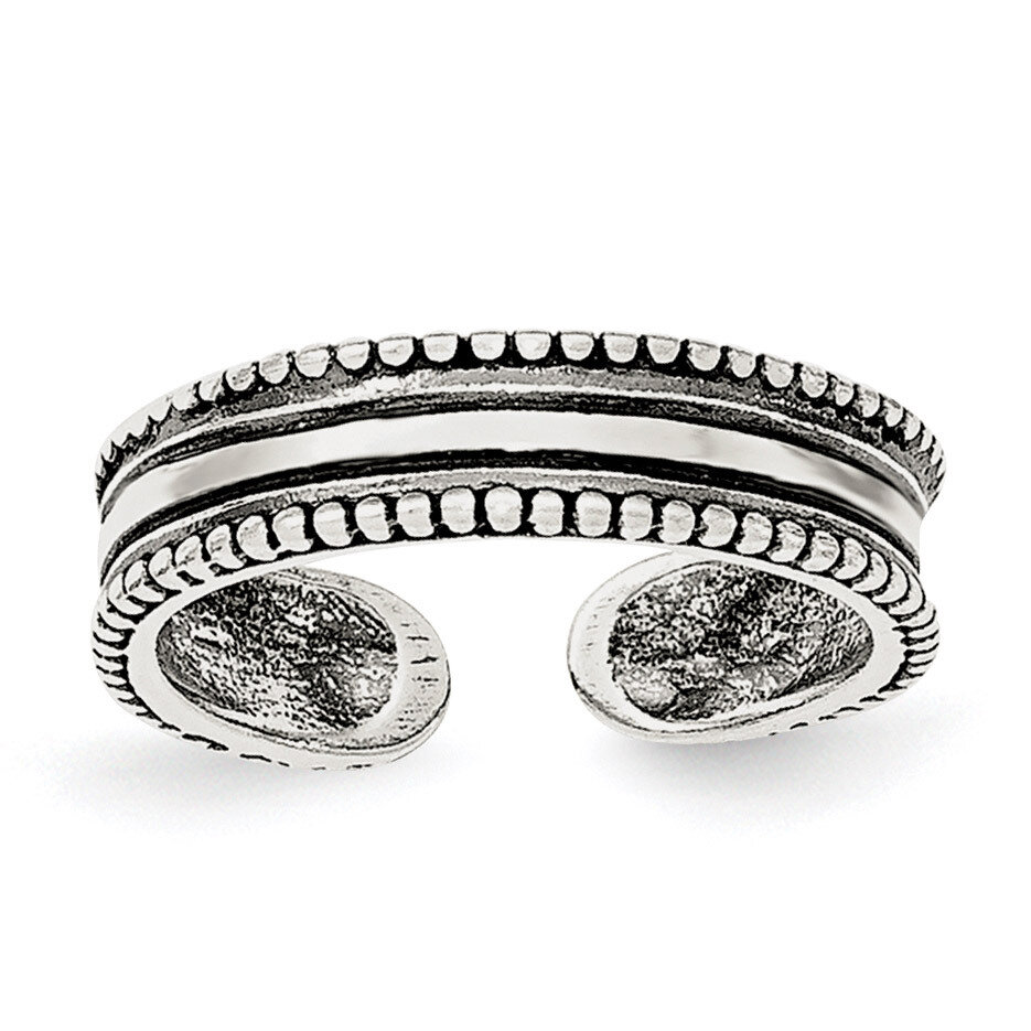 Adjustable Ring Sterling Silver Polished and Antiqued QR6111, MPN: QR6111,