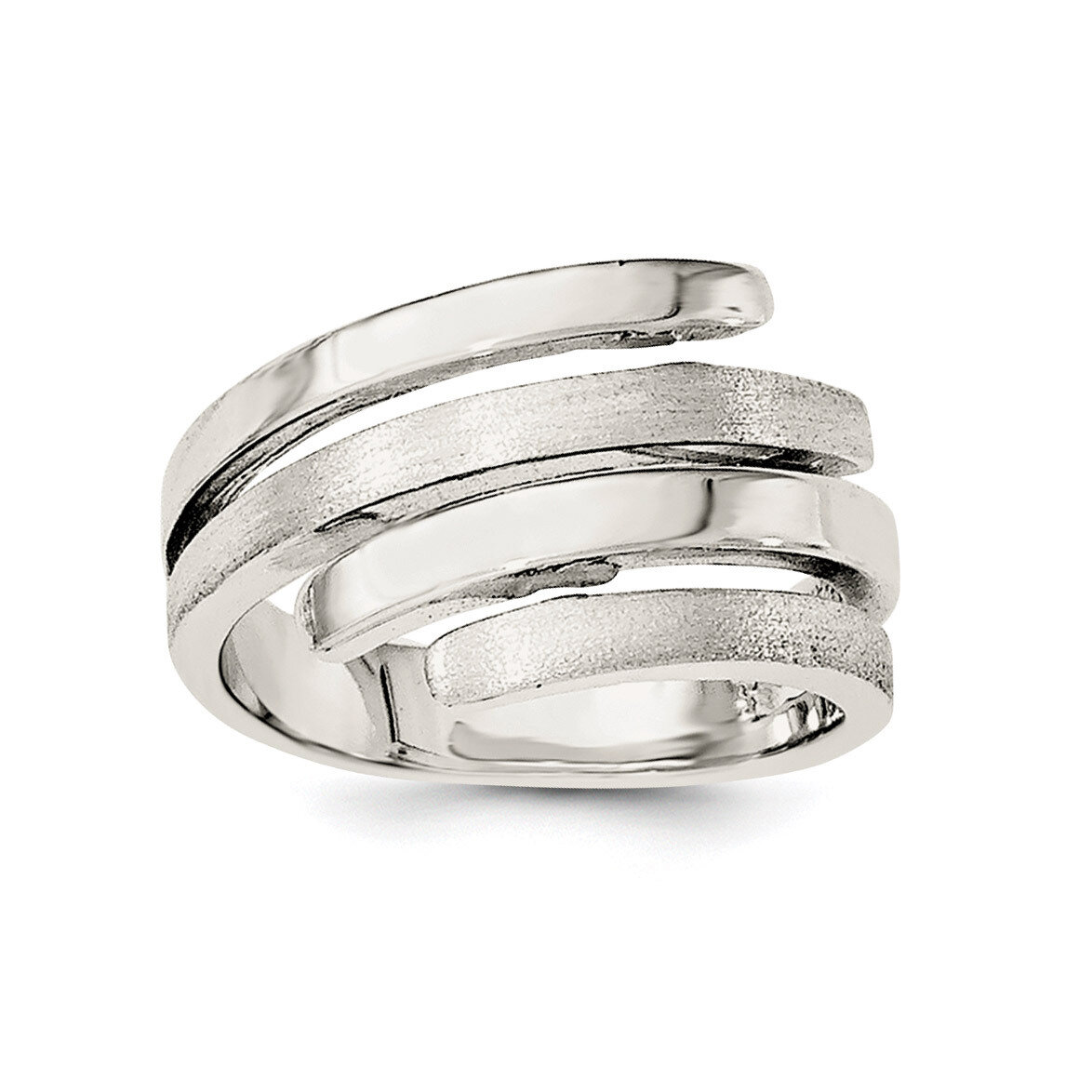 Brushed Ring Sterling Silver Rhodium-plated Polished QR6143, MPN: QR6143, 886774258843