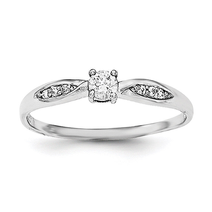 CZ Diamond Ring Sterling Silver Rhodium-plated Polished QR6153, MPN: QR6153,