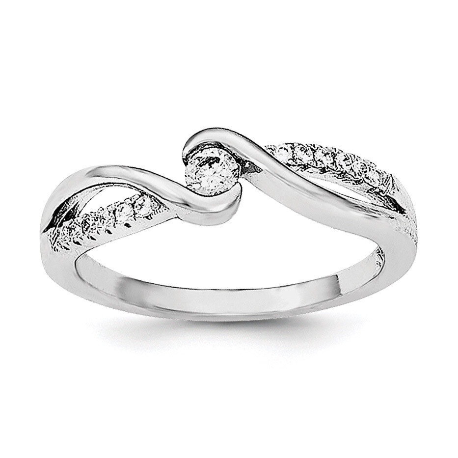 CZ Diamond Ring Sterling Silver Rhodium-plated QR6155, MPN: QR6155,