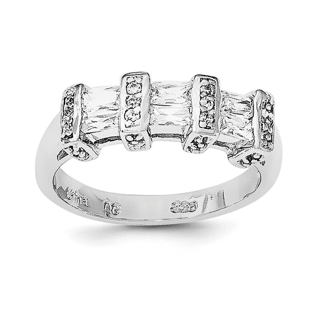 CZ Diamond Ring Sterling Silver Polished QR6170