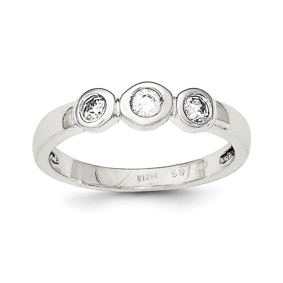 CZ Diamond Ring Sterling Silver Polished QR6172