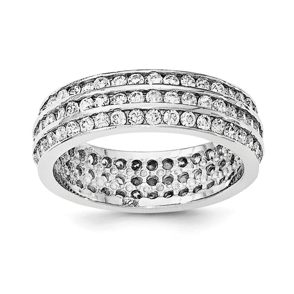 3-row Eternity Ring Sterling Silver Rhodium-plated QR6187, MPN: QR6187,
