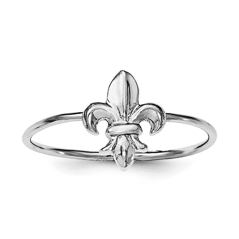 Fleur De Lis Ring Sterling Silver Rhodium-plated Polished QR6210, MPN: QR6210,