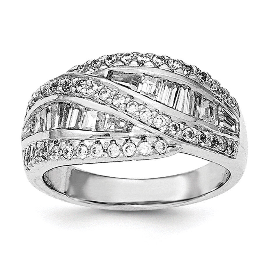 CZ Diamond Ring Sterling Silver Rhodium-plated QR6248
