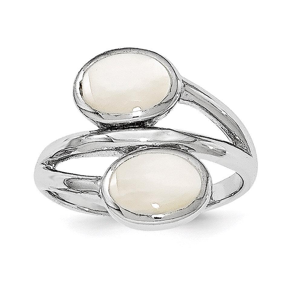 Mother of Pearl Ring Sterling Silver Rhodium-plated Polished QR6289