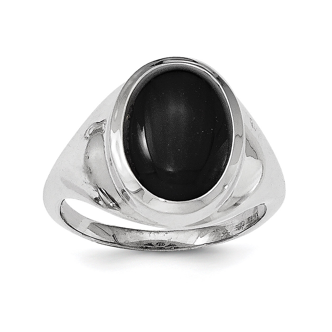 Black Agate Ring Sterling Silver Rhodium-plated QR6295, MPN: QR6295, 886774675923