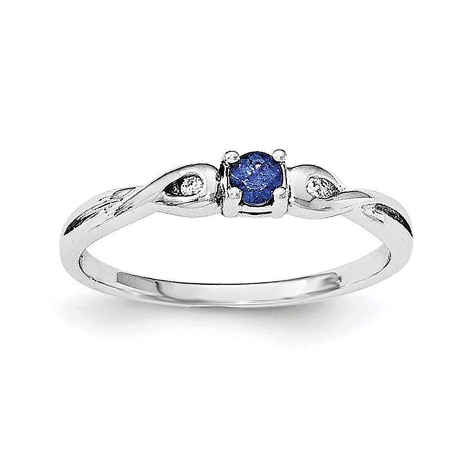 Purple Color &amp; White CZ Diamond Ring Sterling Silver Rhodium-plated QR6348, MPN: QR6348,