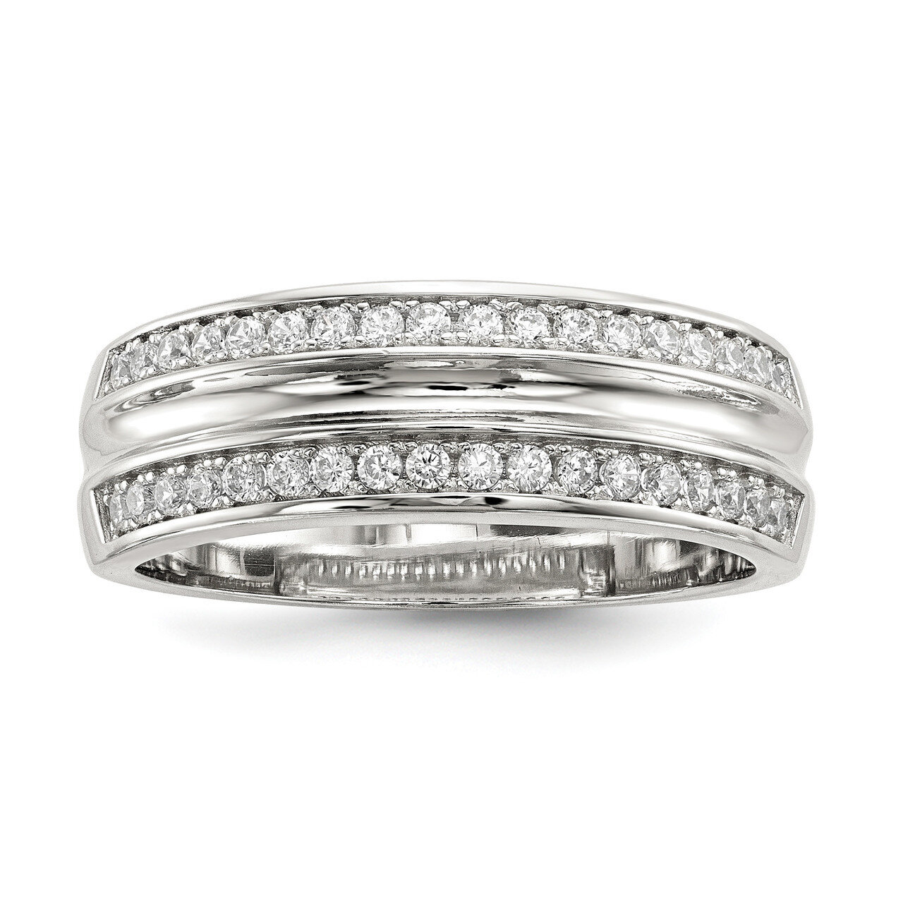 CZ Diamond Men&#39;s Ring Sterling Silver Rhodium-plated QR6356, MPN: QR6356, 191101480287