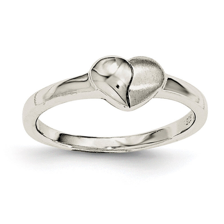 Satin Heart Ring Sterling Silver Rhodium-plated Polished QR6500, MPN: QR6500, 191101111730