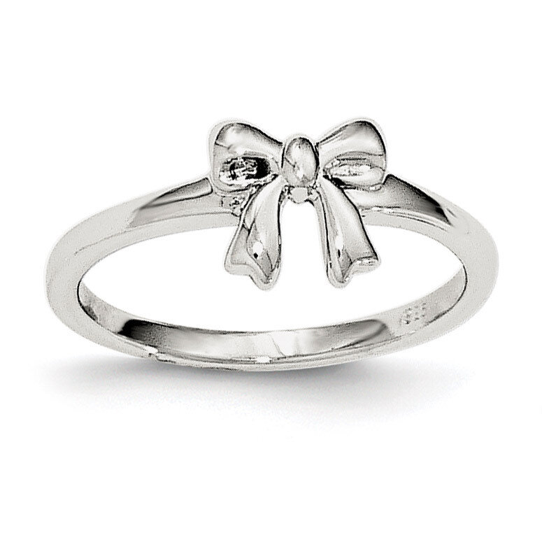 Bow Ring Sterling Silver Rhodium-plated Polished QR6501