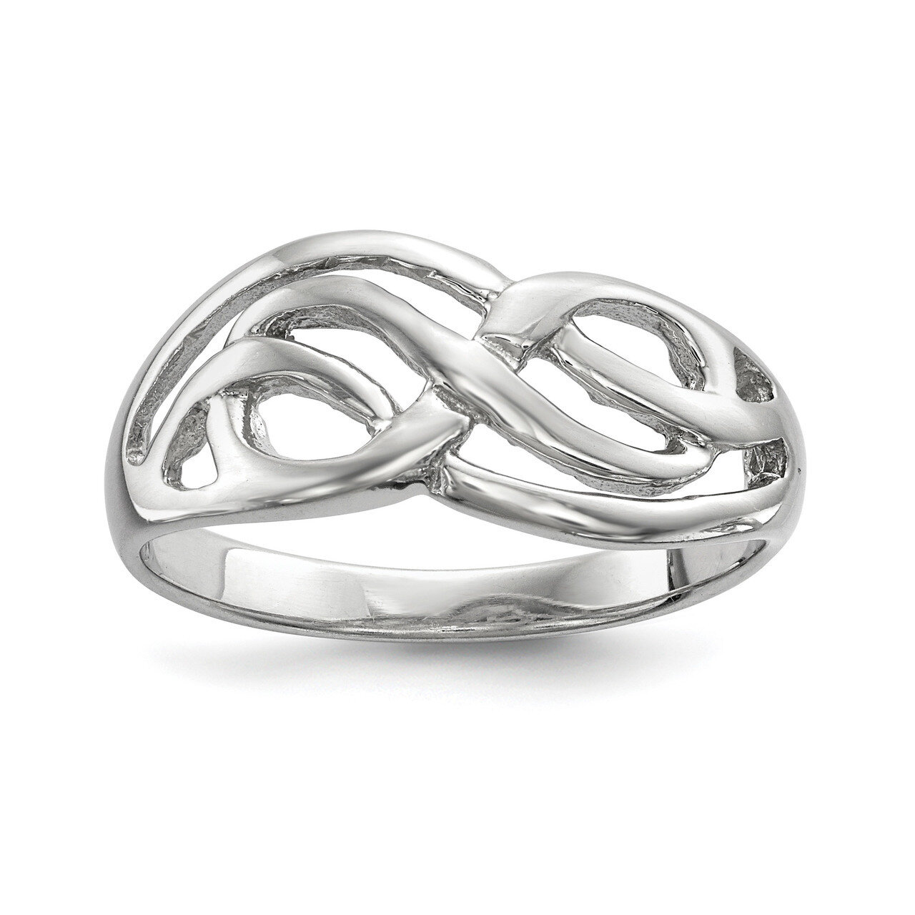 Infinity Ring Sterling Silver Rhodium-plated Polished QR6576, MPN: QR6576, 886774055169