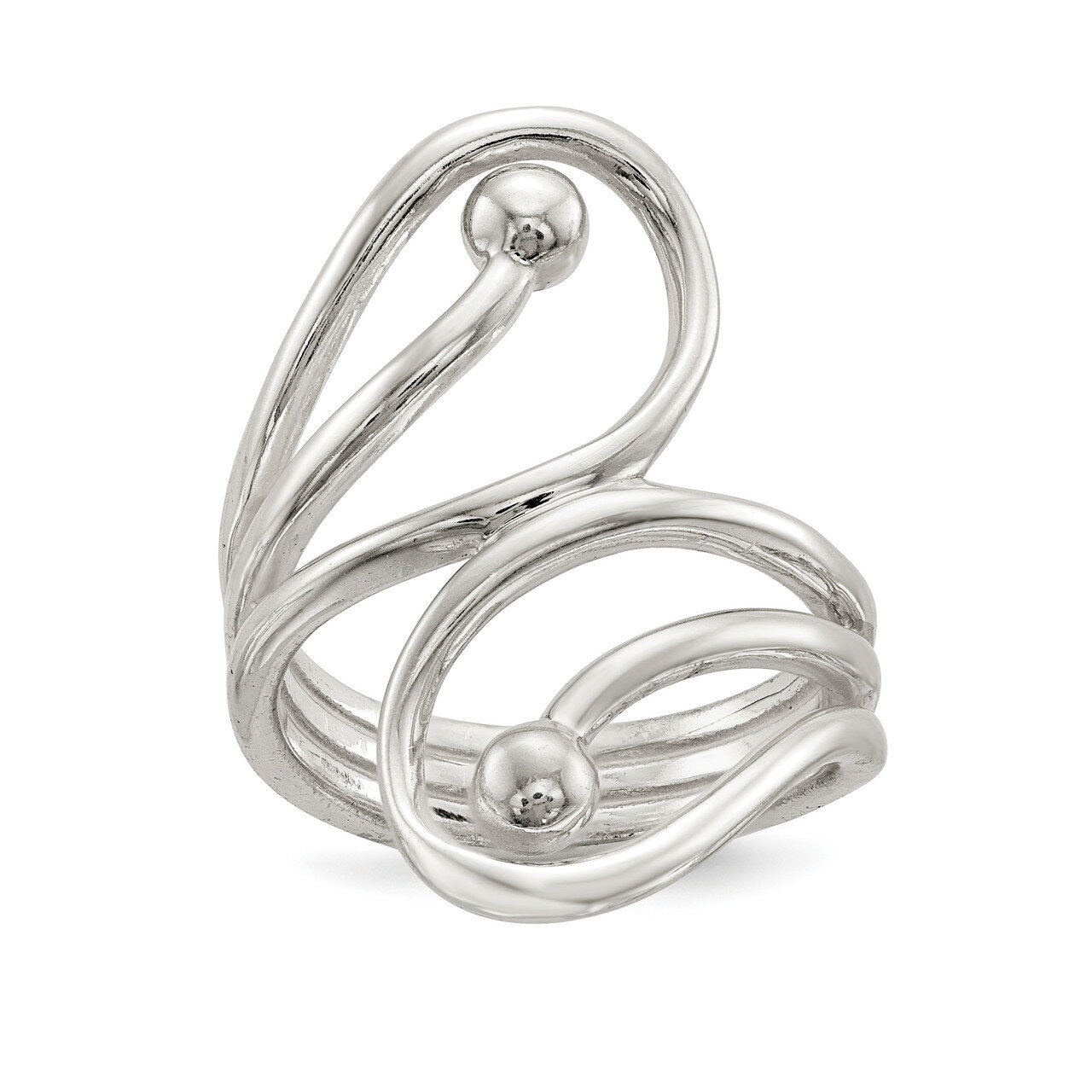Fancy Swirl Ring Sterling Silver Polished QR6595, MPN: QR6595, 191101328374