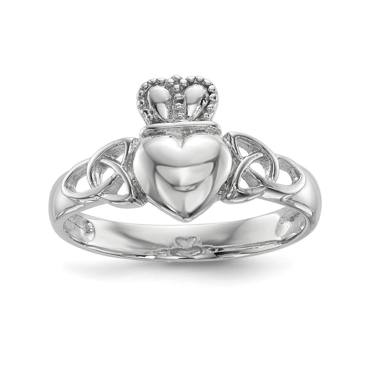 Claddagh Ring Sterling Silver Rhodium-plated Polished QR6601, MPN: QR6601, 886774116006