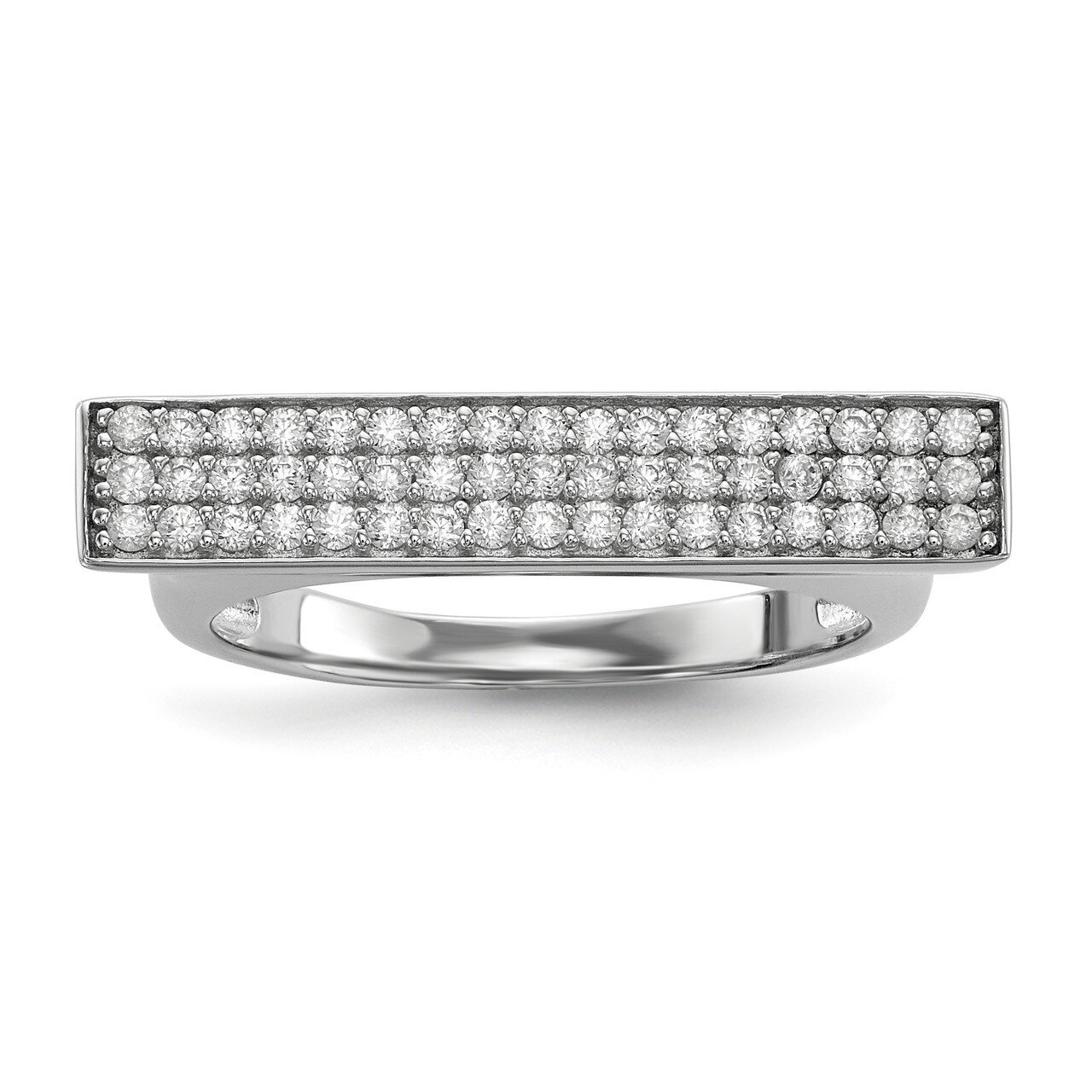 CZ Diamond Ring Sterling Silver Rhodium-plated QR6612, MPN: QR6612, 883957834092