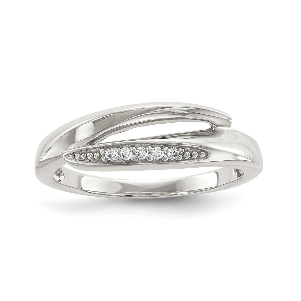 CZ Diamond Ring Sterling Silver QR6619, MPN: QR6619, 883957872063