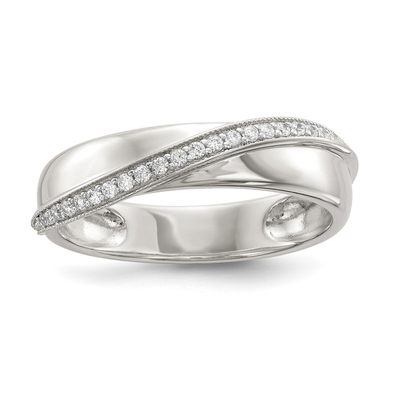 CZ Diamond Ring Sterling Silver QR6620, MPN: QR6620, 883957937601