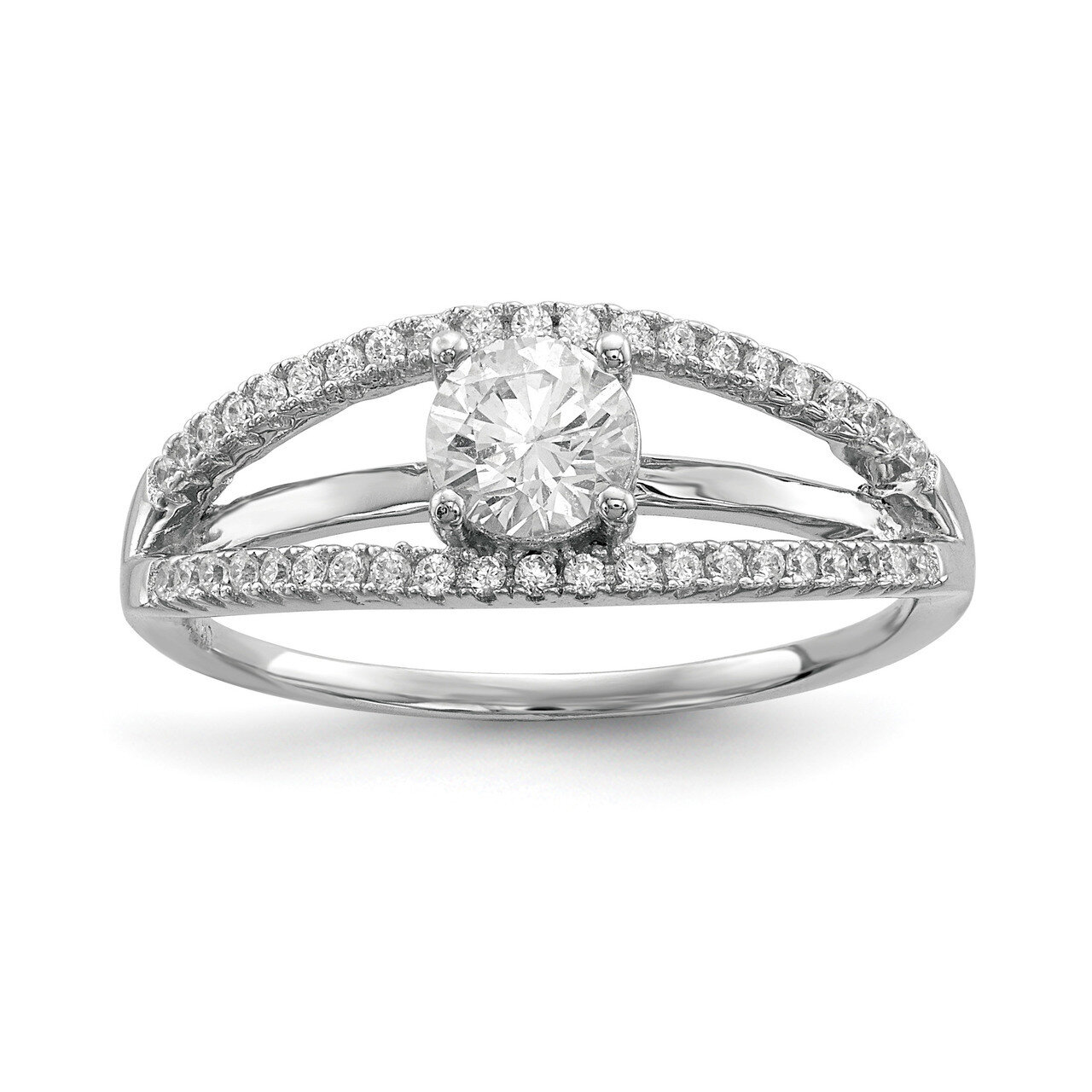 CZ Diamond Ring Sterling Silver Rhodium-plated QR6634, MPN: QR6634, 883957926377