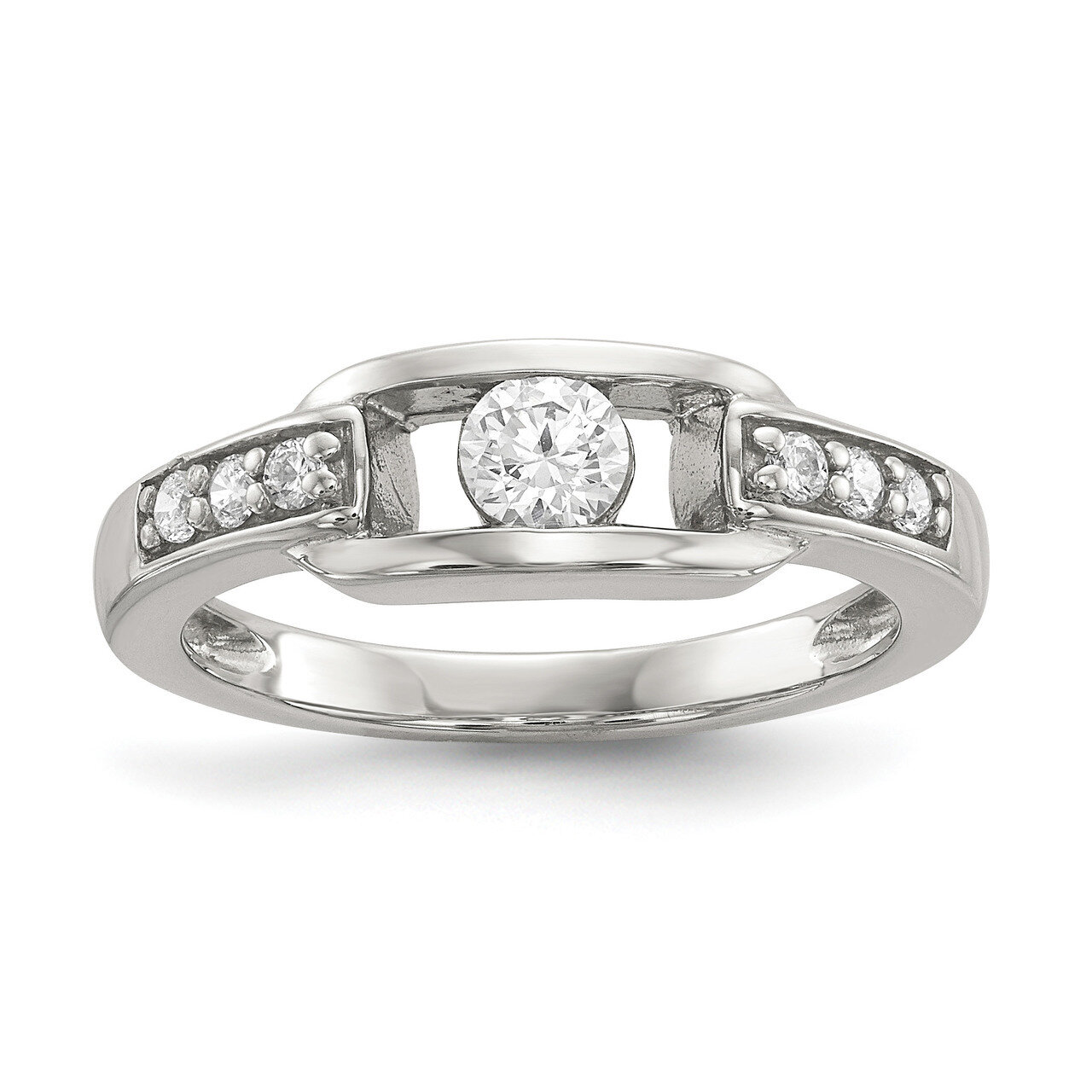 CZ Diamond Ring Sterling Silver QR6639, MPN: QR6639, 883957965260