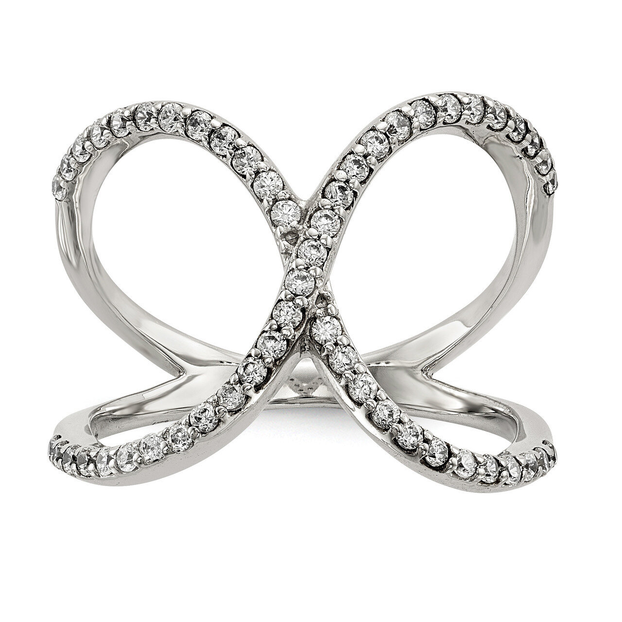 CZ Diamond Ring Sterling Silver QR6668, MPN: QR6668, 886774081663