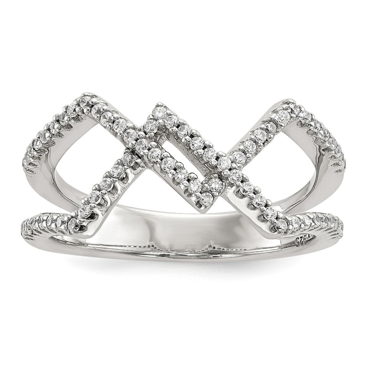 CZ Diamond Ring Sterling Silver QR6671, MPN: QR6671, 883957994130