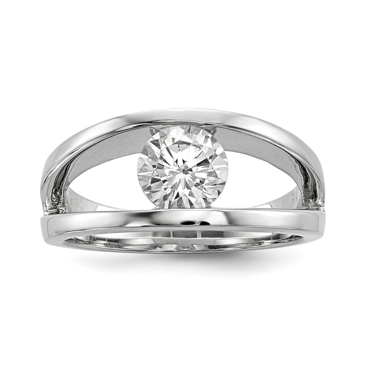 CZ Diamond Ring Sterling Silver Rhodium-plated QR6721