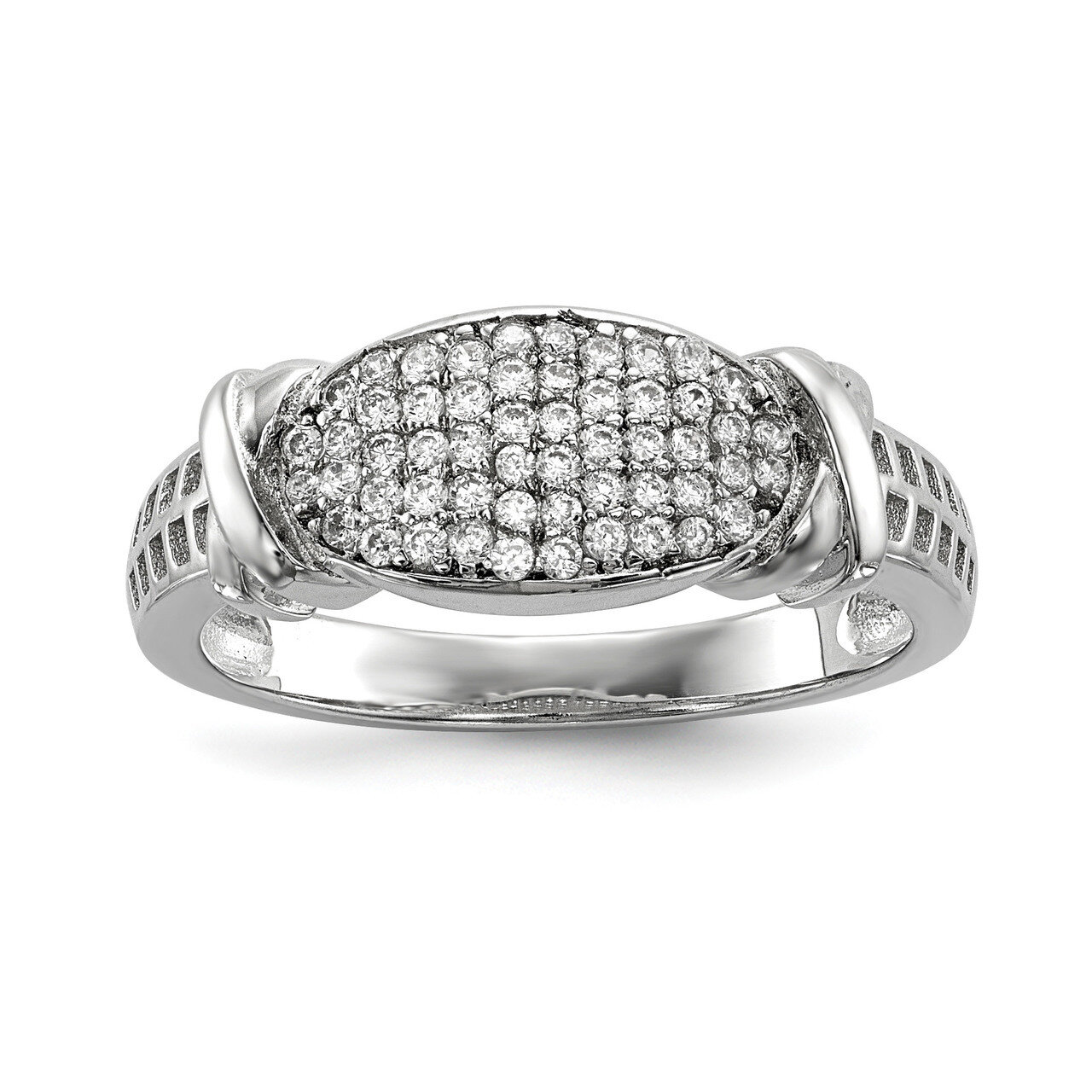 CZ Diamond Ring Sterling Silver Rhodium-plated QR6724, MPN: QR6724, 883957901503
