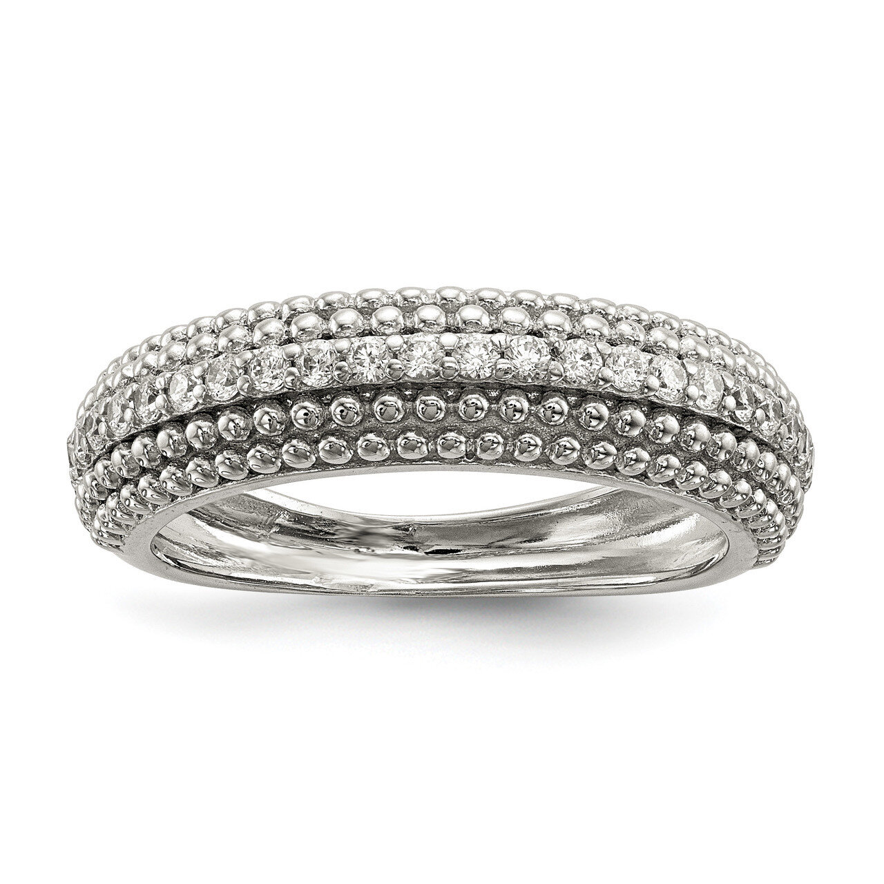 CZ Diamond Ring Sterling Silver QR6735, MPN: QR6735, 883957965437