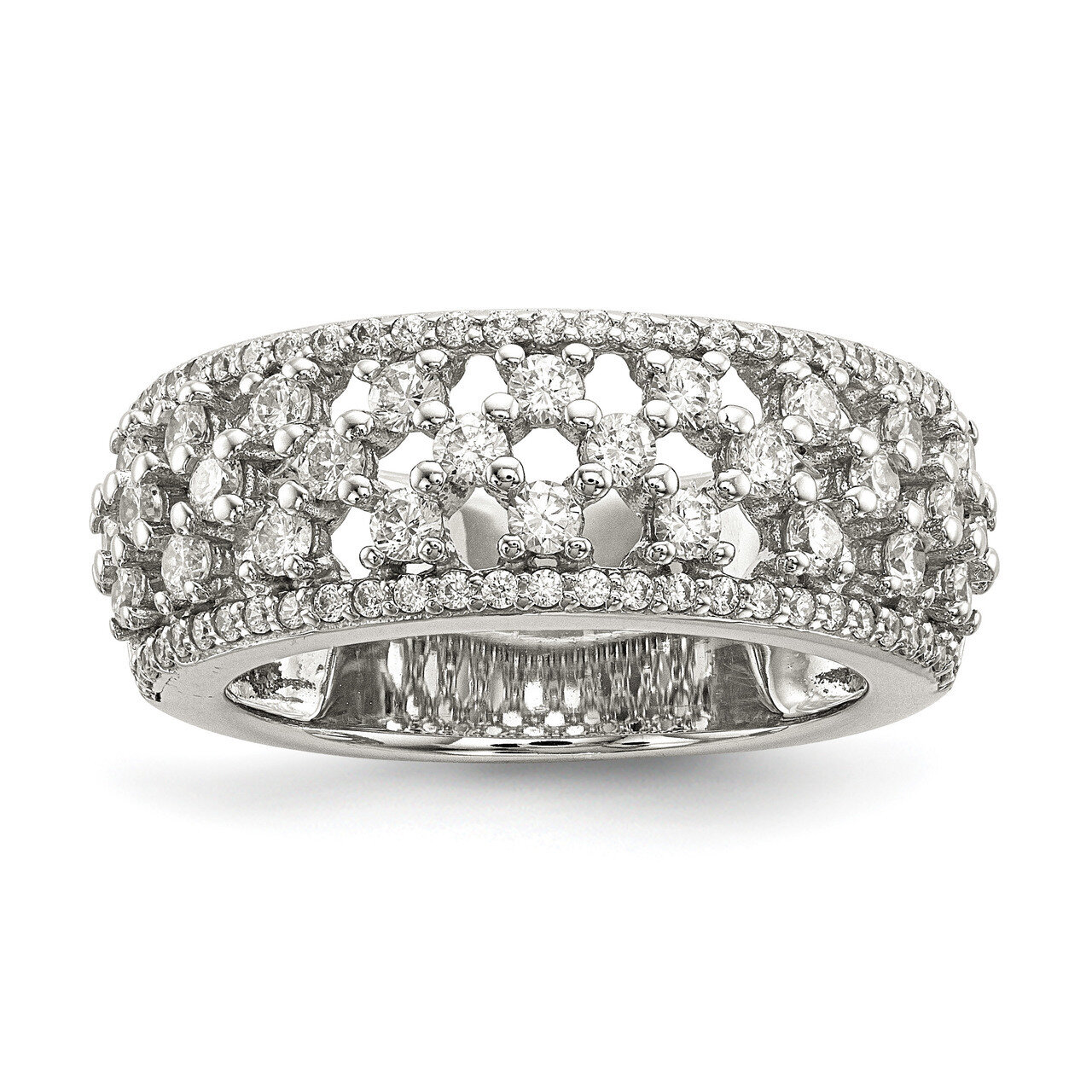 CZ Diamond Ring Sterling Silver QR6737, MPN: QR6737, 883957948973
