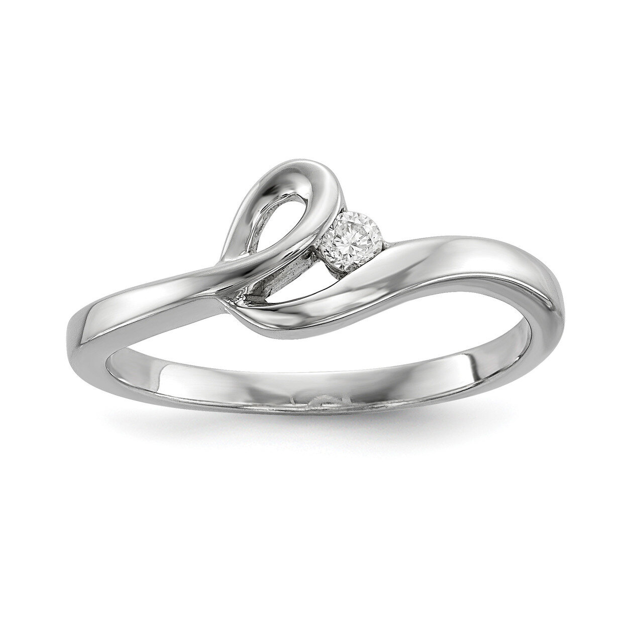 CZ Diamond Ring Sterling Silver Rhodium-plated Polished QR6744, MPN: QR6744, 883957951515