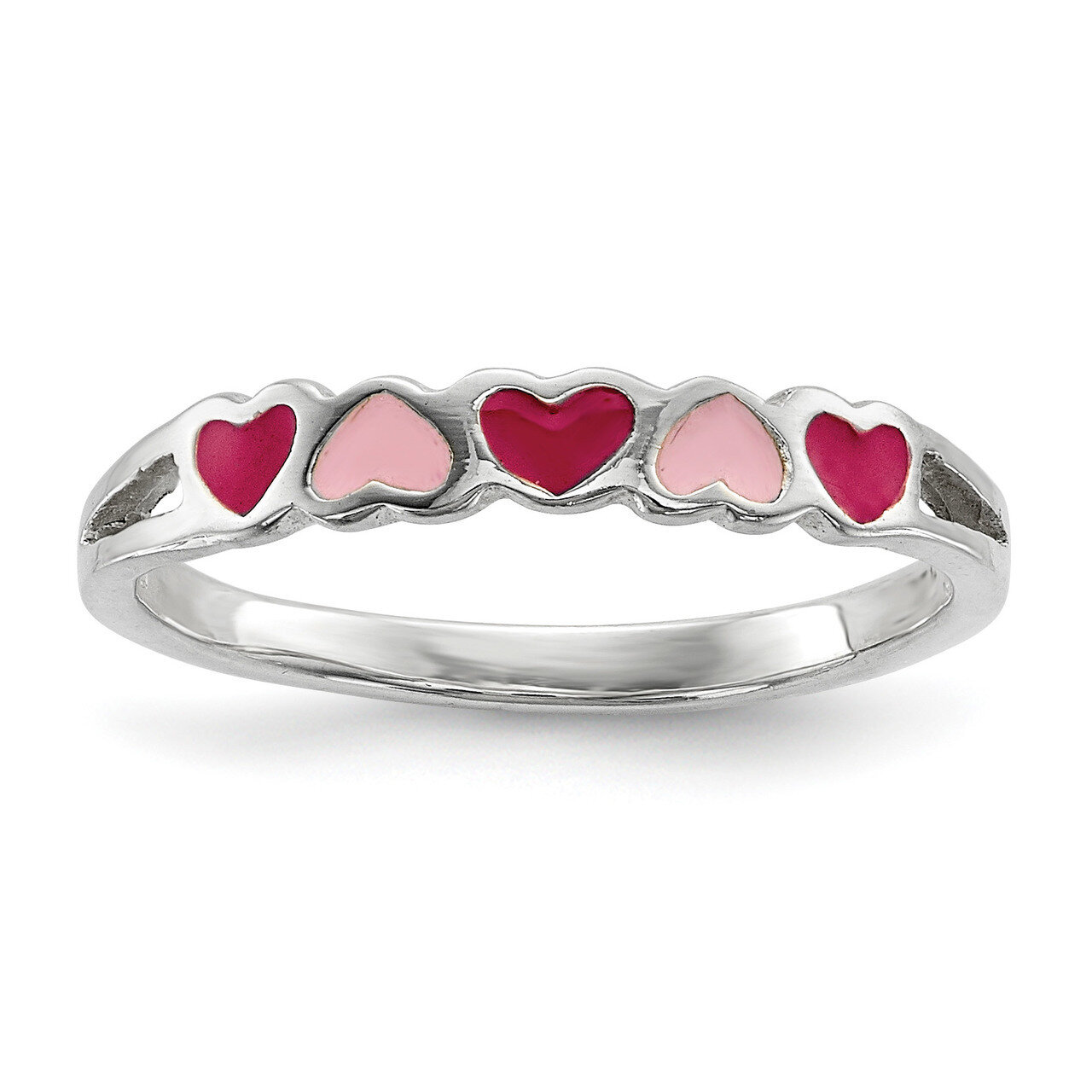 Children&#39;s Enameled Hearts Ring Sterling Silver QR6782, MPN: QR6782, 191101111785