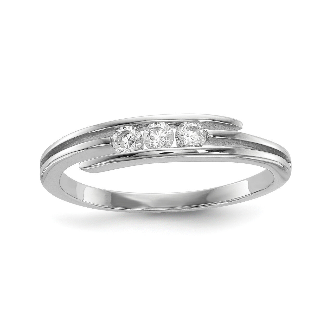 CZ Diamond Ring Sterling Silver Rhodium-plated QR6798
