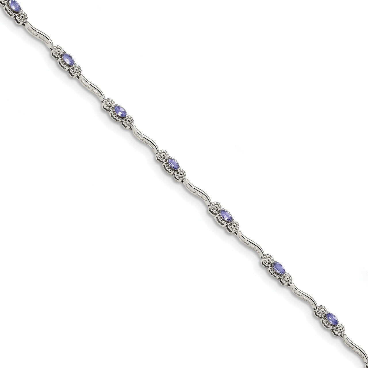 Polished Tanzanite Bracelet 7.5 Inch Sterling Silver QX973TZ, MPN: QX973TZ, 883957638812