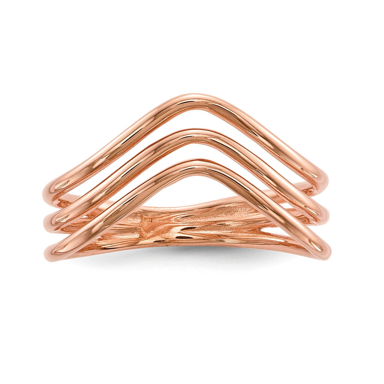 Rose-tone 3-band Ring Sterling Silver QR6608, MPN: QR6608, 883957952086