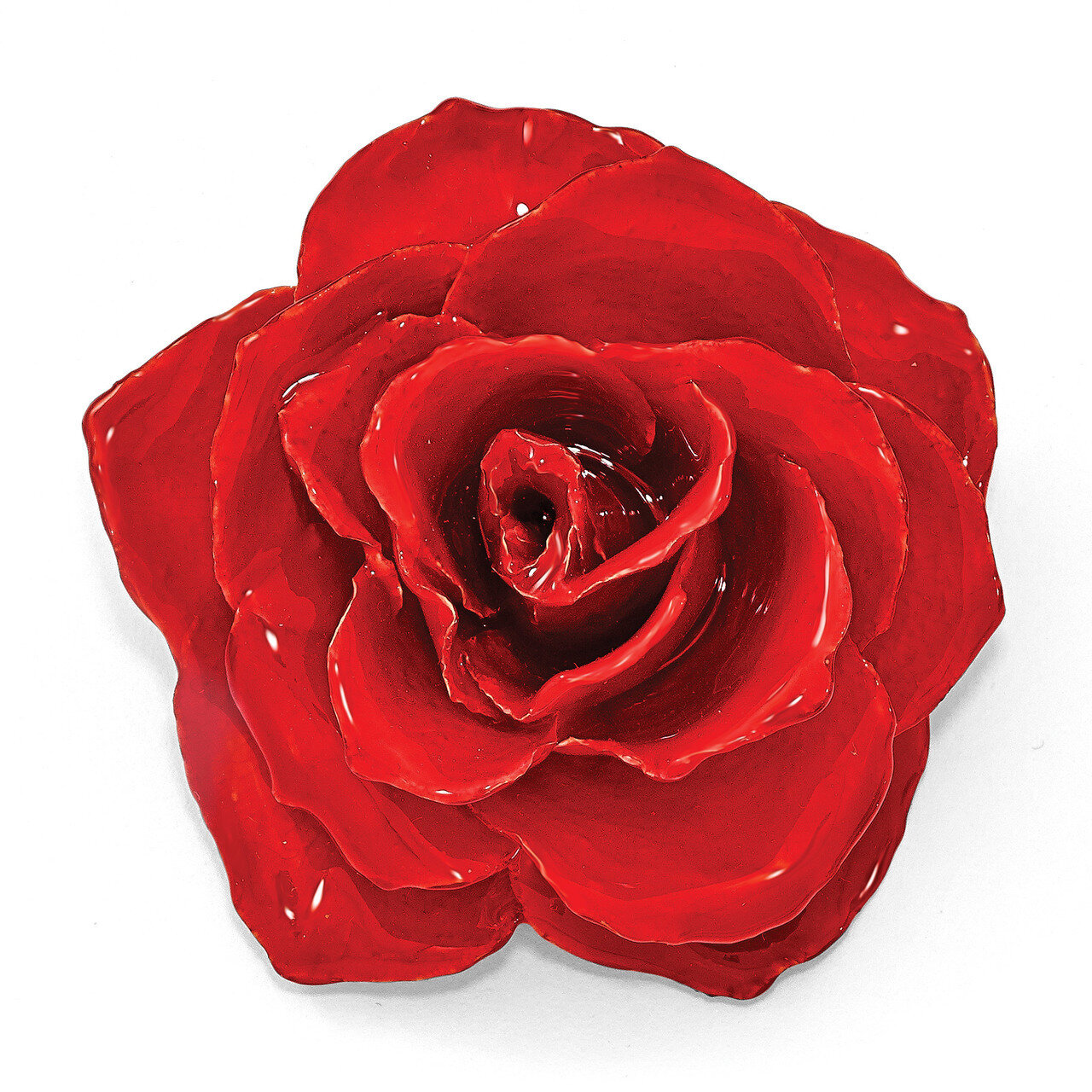 Lacquer Dipped Red Rose Blossom Pin BF2760