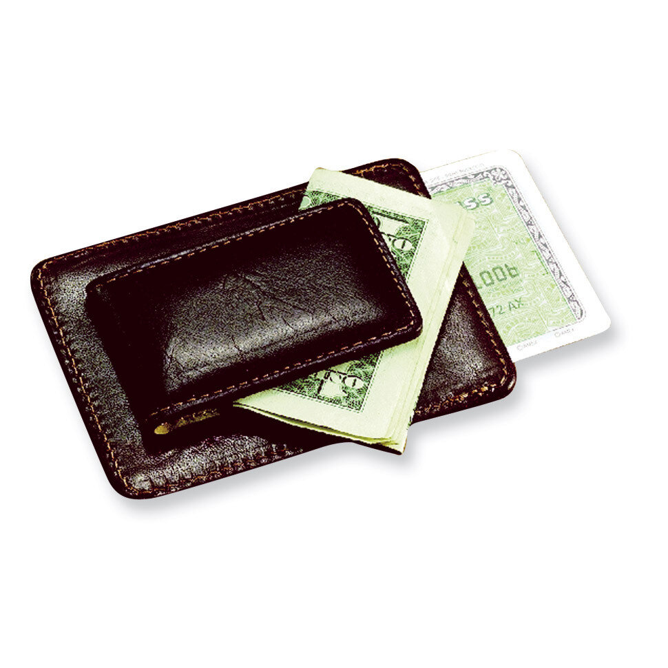 Brown Leather Credit Card Case and Money Clip GL8802