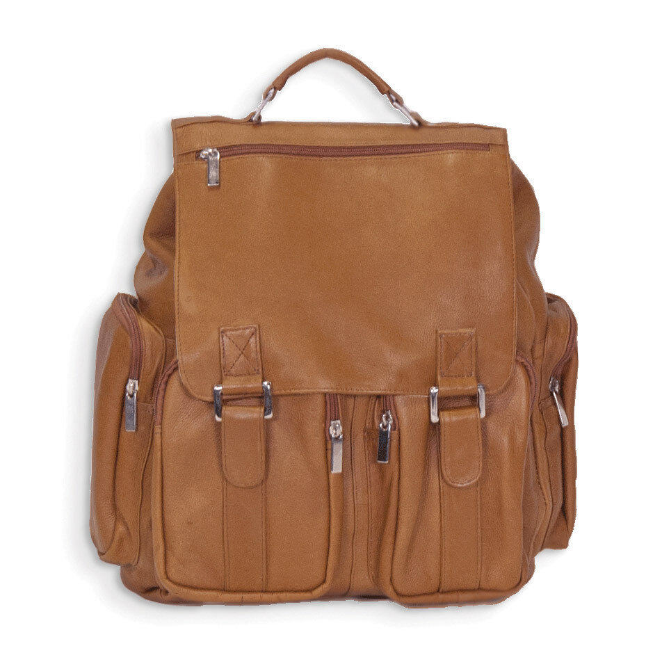 Tan Leather Back Pack with Laptop Sleeve GM12756, MPN: GM12756,