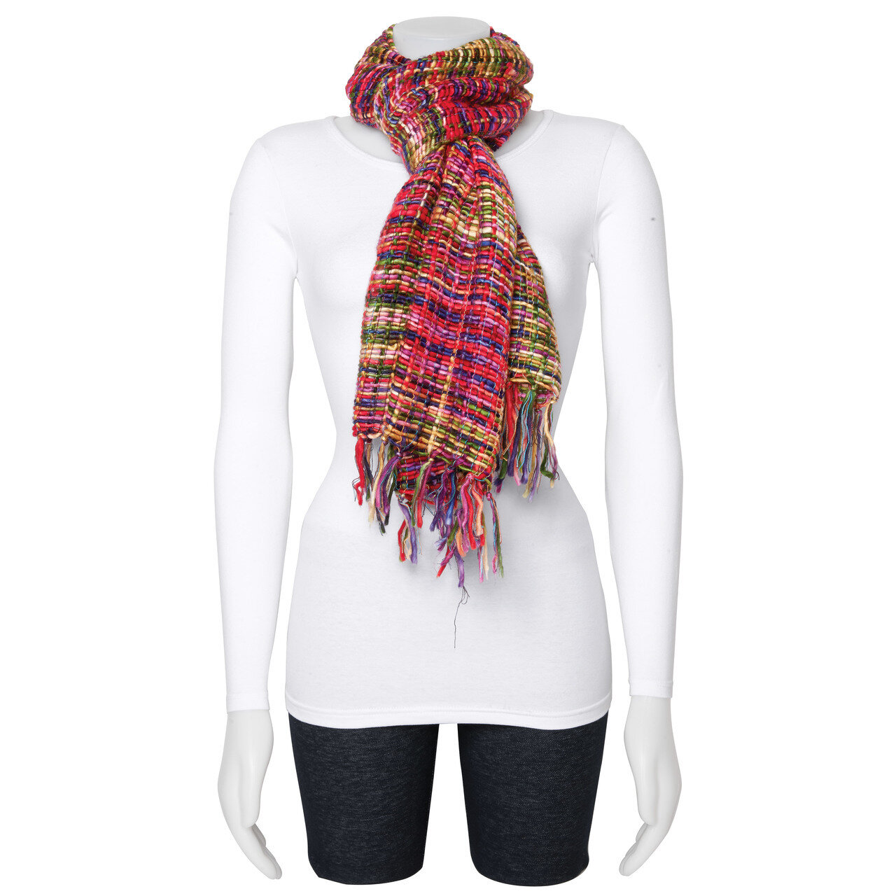 Red Multicolor Woolly Viscose Scarf GM13107, MPN: GM13107, 191101416507