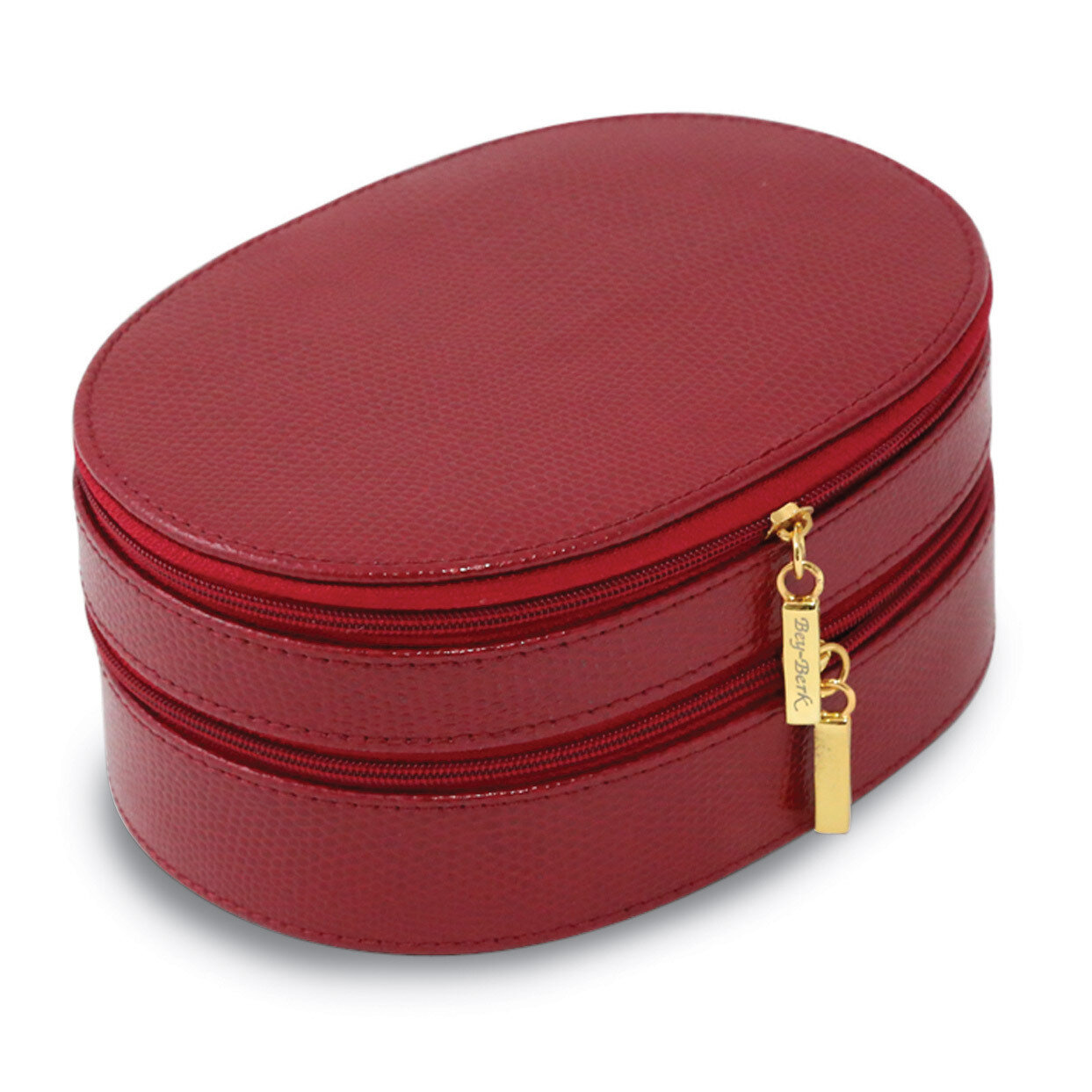 Red Leather Two Level Jewelry Case GM13315