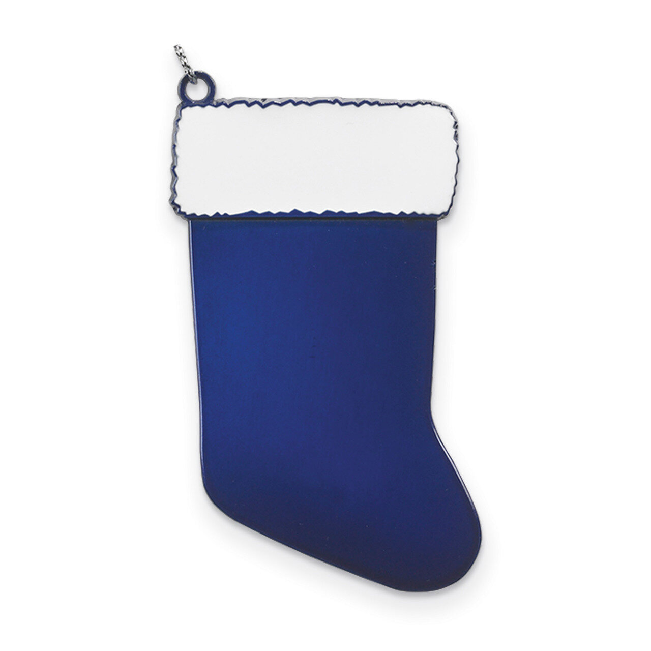 Blue Engravable Stocking Ornament Pewter GM13825