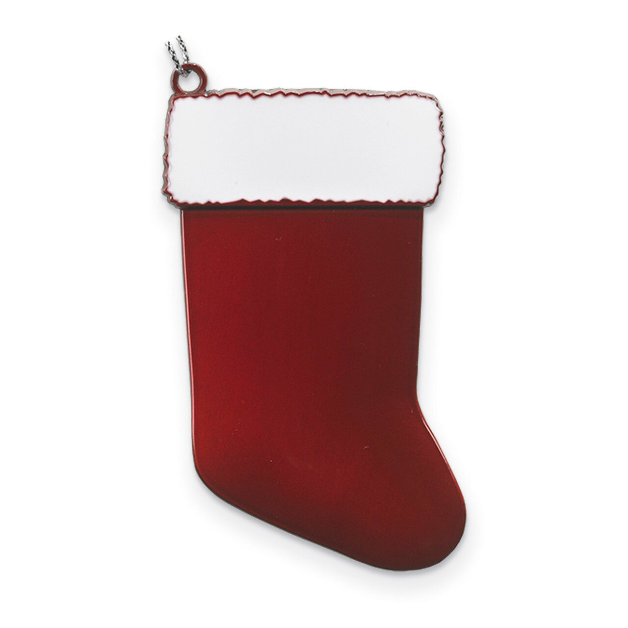 Red Engravable Stocking Ornament Pewter GM13832