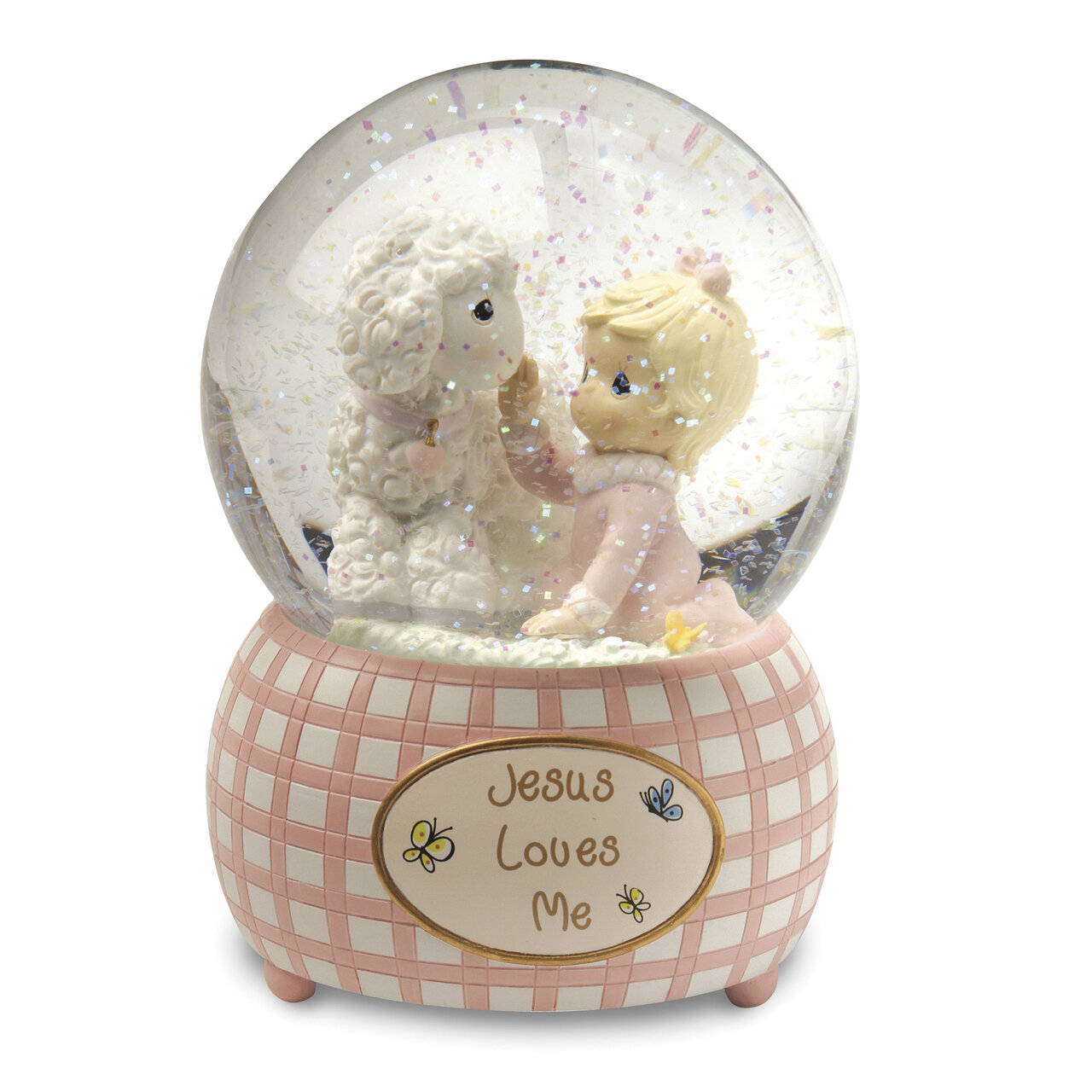 Precious Moments Jesus Loves Me Pink Waterglobe GM13898